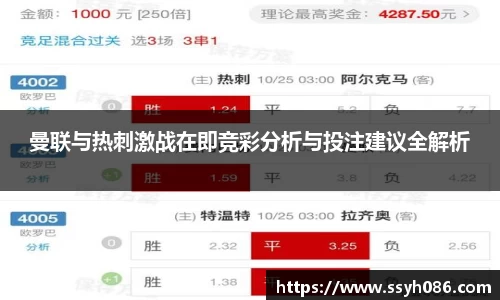 曼联与热刺激战在即竞彩分析与投注建议全解析
